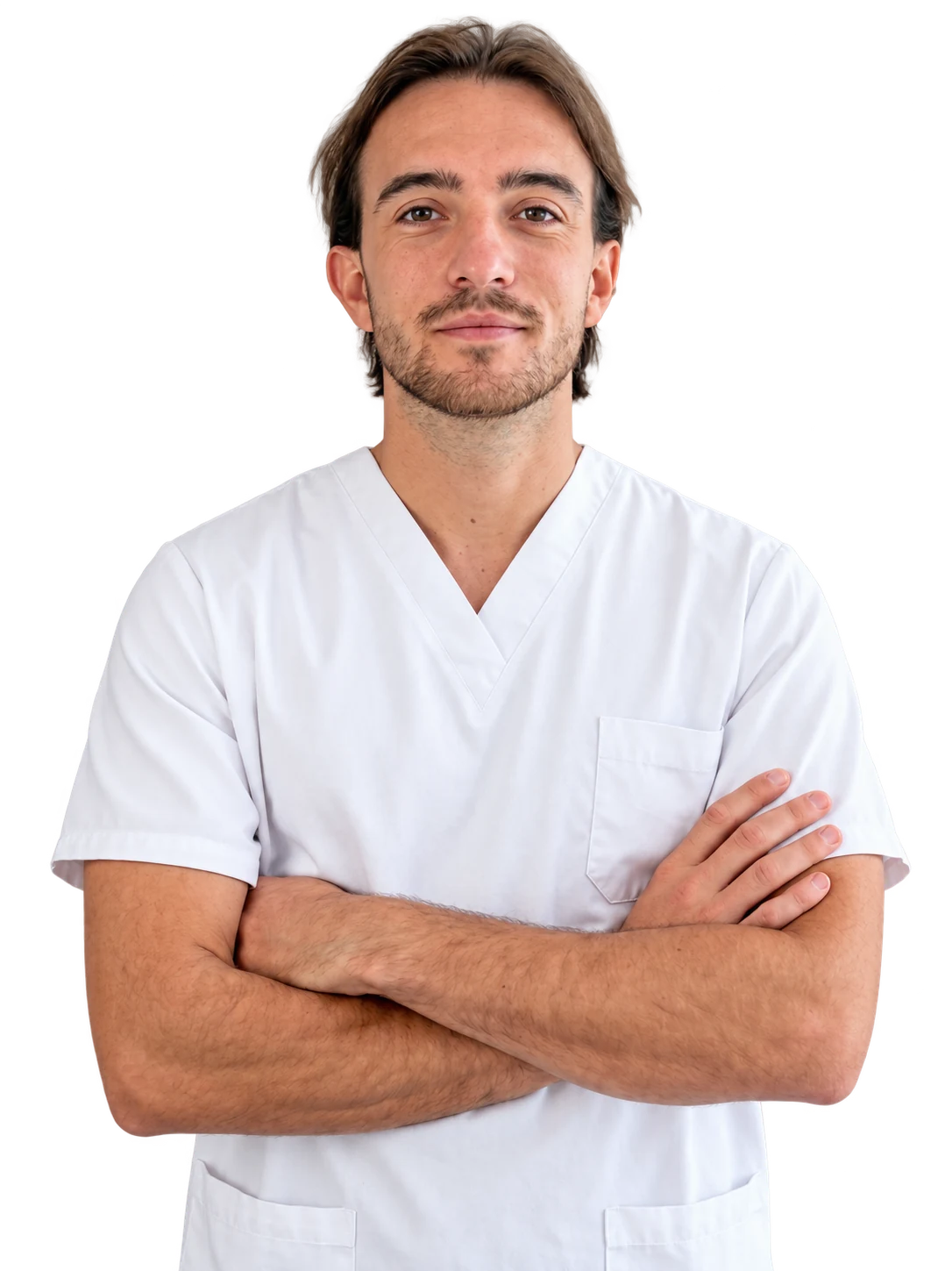 Nicolas Delattre en blouse blanche